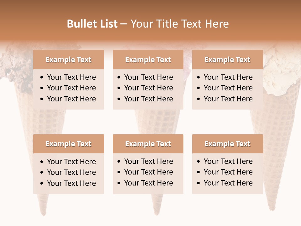 Cream Pieces Portion PowerPoint Template