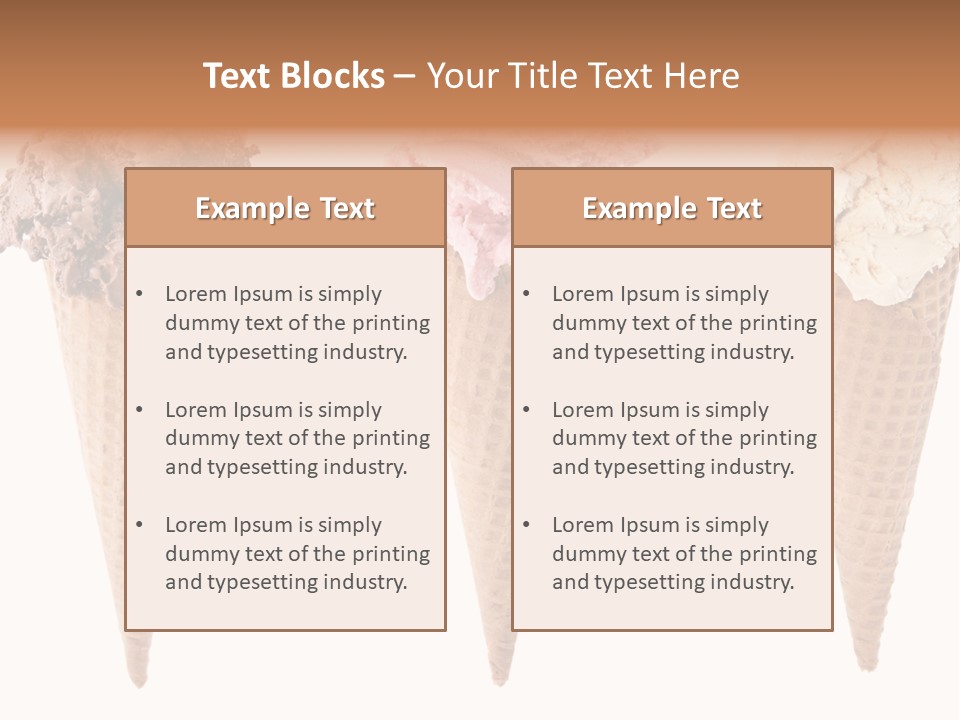 Cream Pieces Portion PowerPoint Template