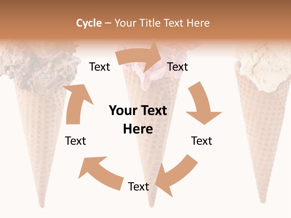 Cream Pieces Portion PowerPoint Template