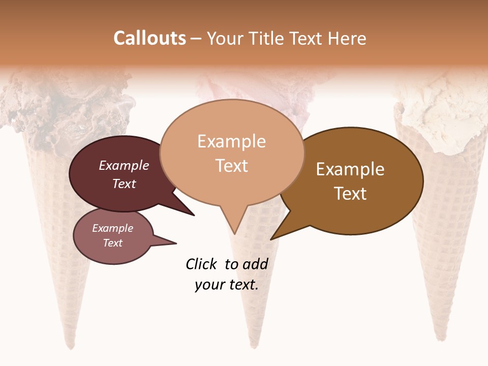 Cream Pieces Portion PowerPoint Template