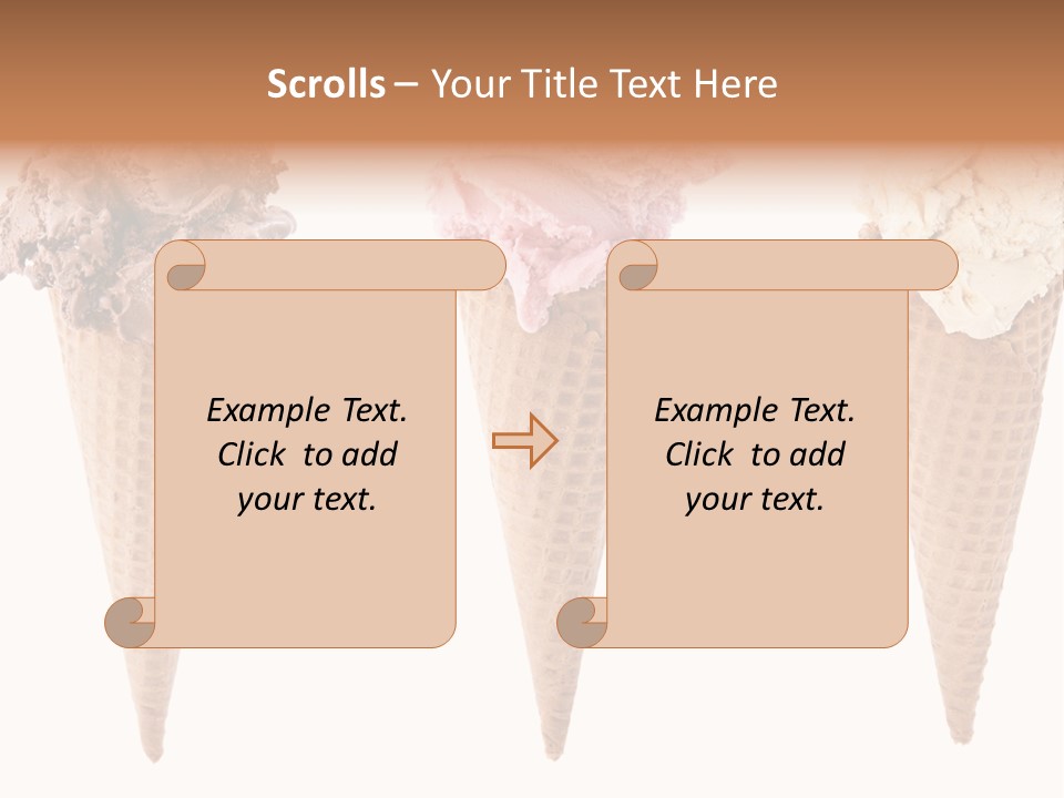 Cream Pieces Portion PowerPoint Template