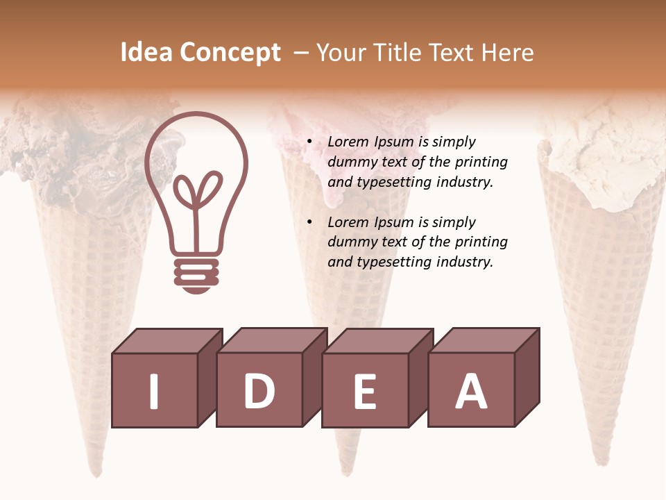 Cream Pieces Portion PowerPoint Template