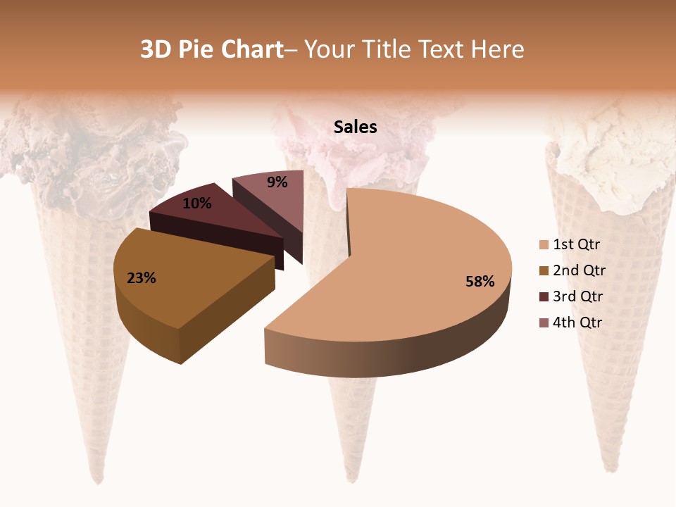 Cream Pieces Portion PowerPoint Template