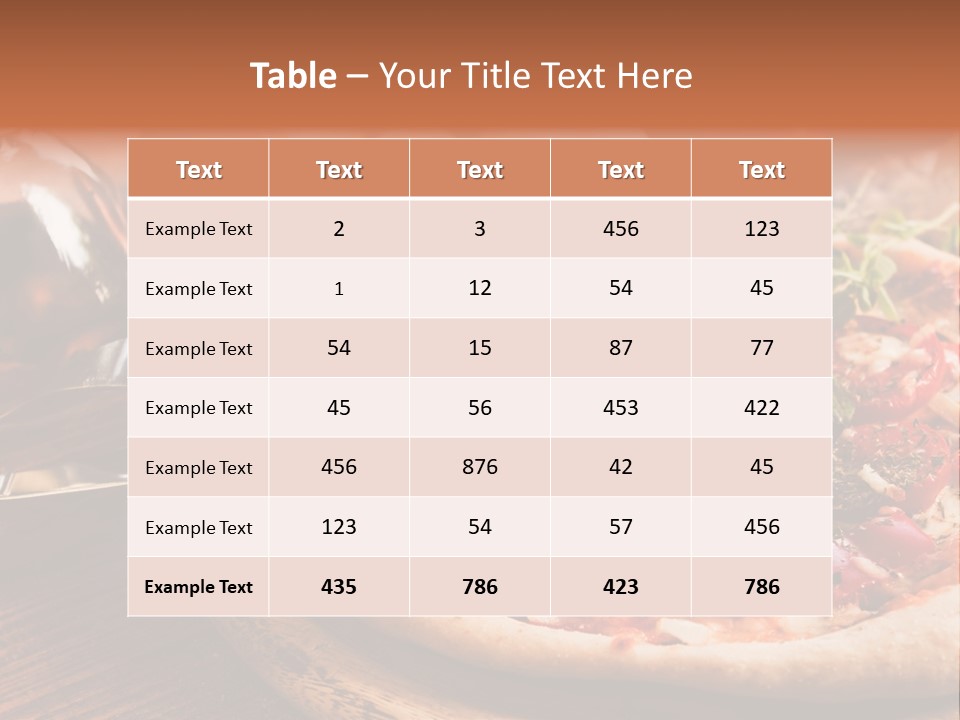 Baked Cuisine Table PowerPoint Template