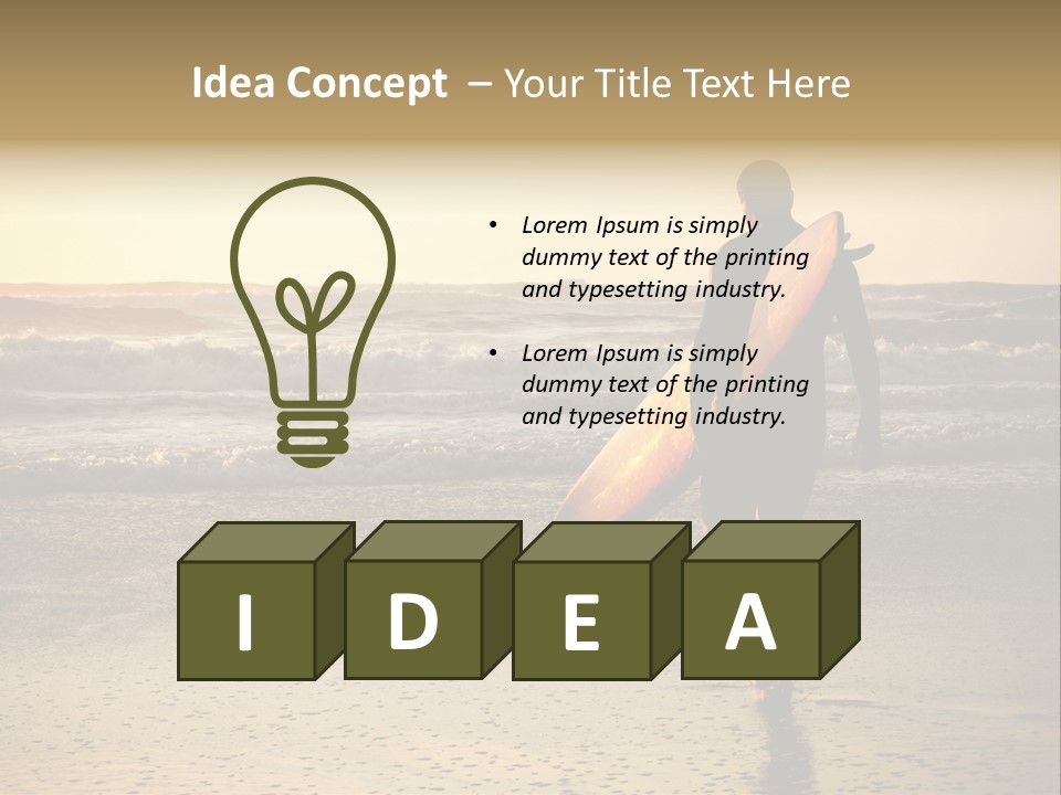 Rocks Wavy Sea PowerPoint Template