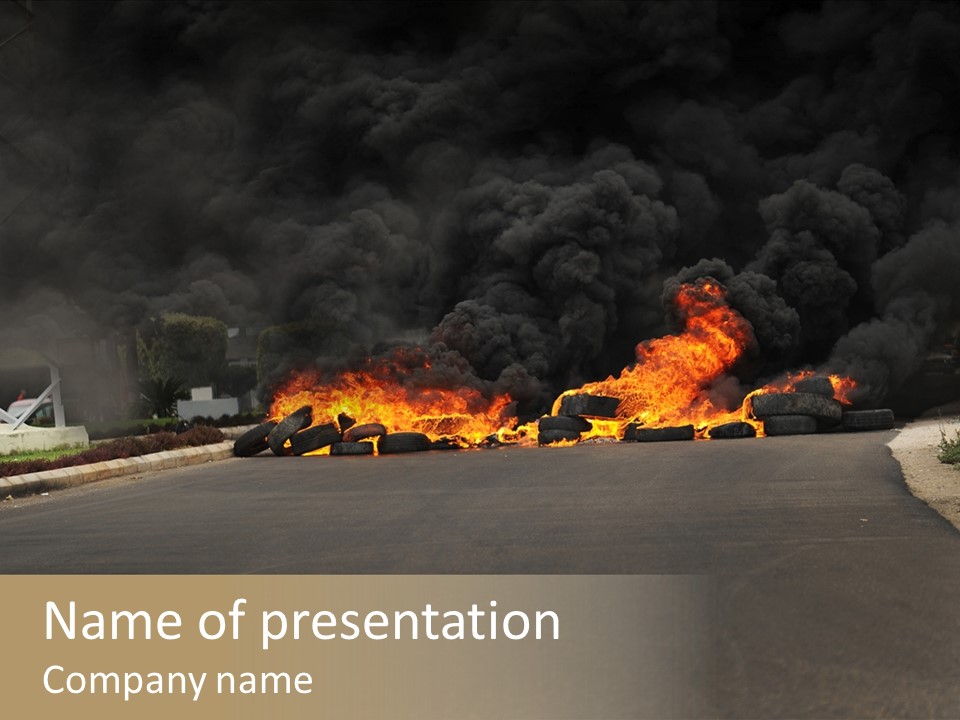 Inferno Pollution Destruction PowerPoint Template