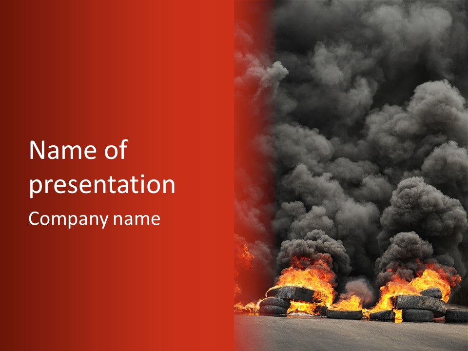 Explosive Fiery Black PowerPoint Template