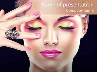 Girl Eyelash Clean PowerPoint Template