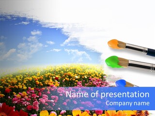 Cloud Landscape Hand PowerPoint Template