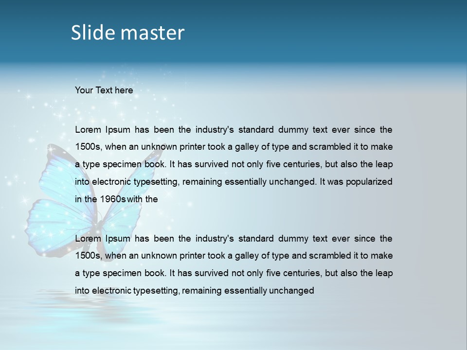 Blue Fly Colorful PowerPoint Template