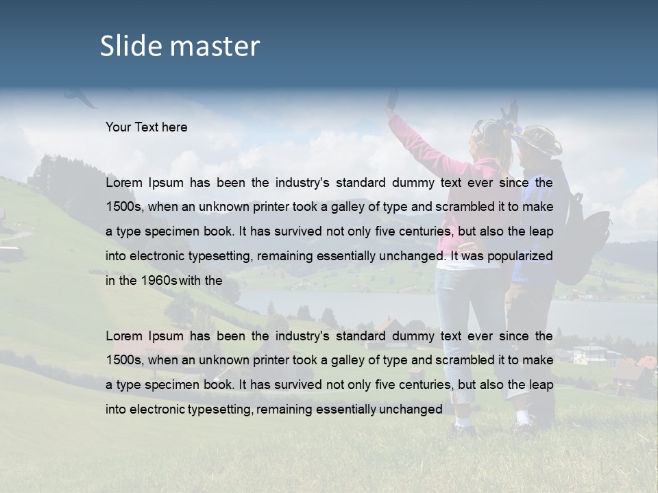 Trekking Hiking People PowerPoint Template