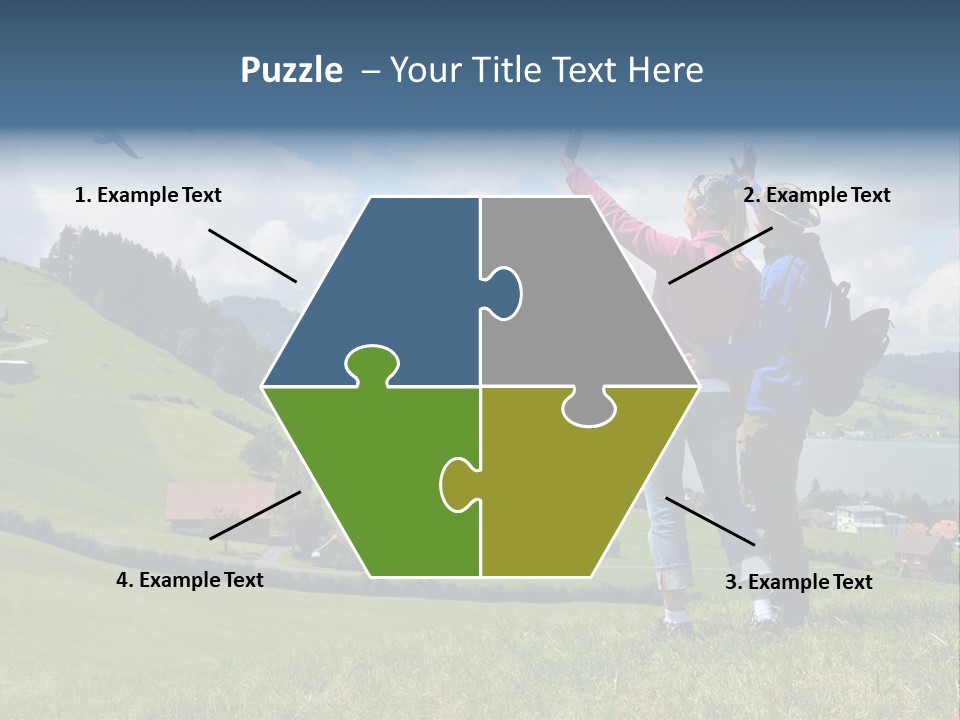 Trekking Hiking People PowerPoint Template