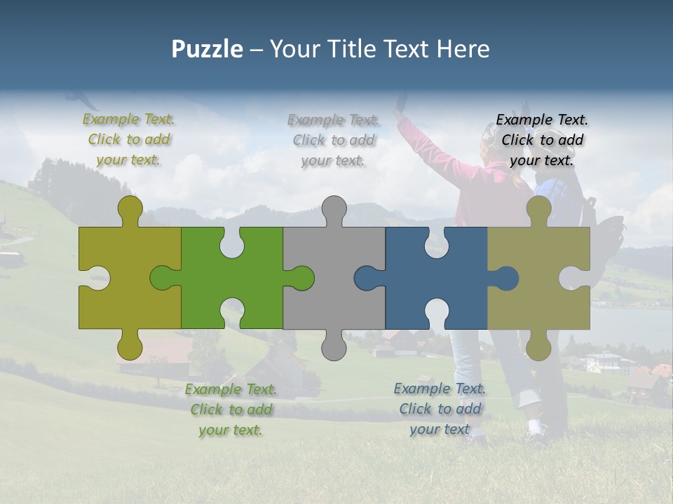 Trekking Hiking People PowerPoint Template