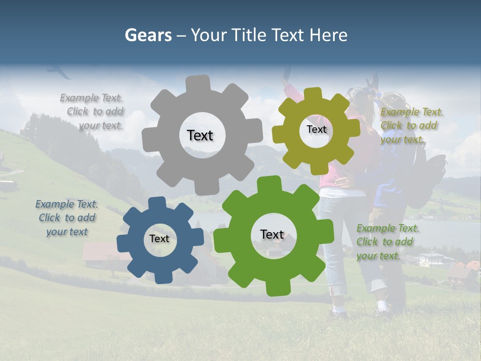 Trekking Hiking People PowerPoint Template