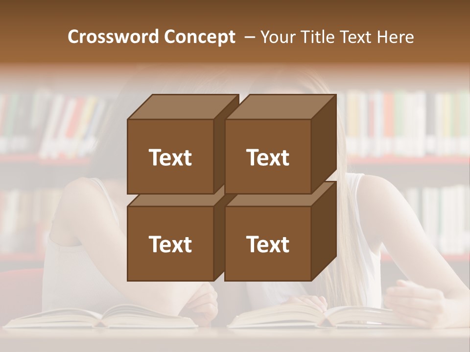 People Library Teenage Girls PowerPoint Template