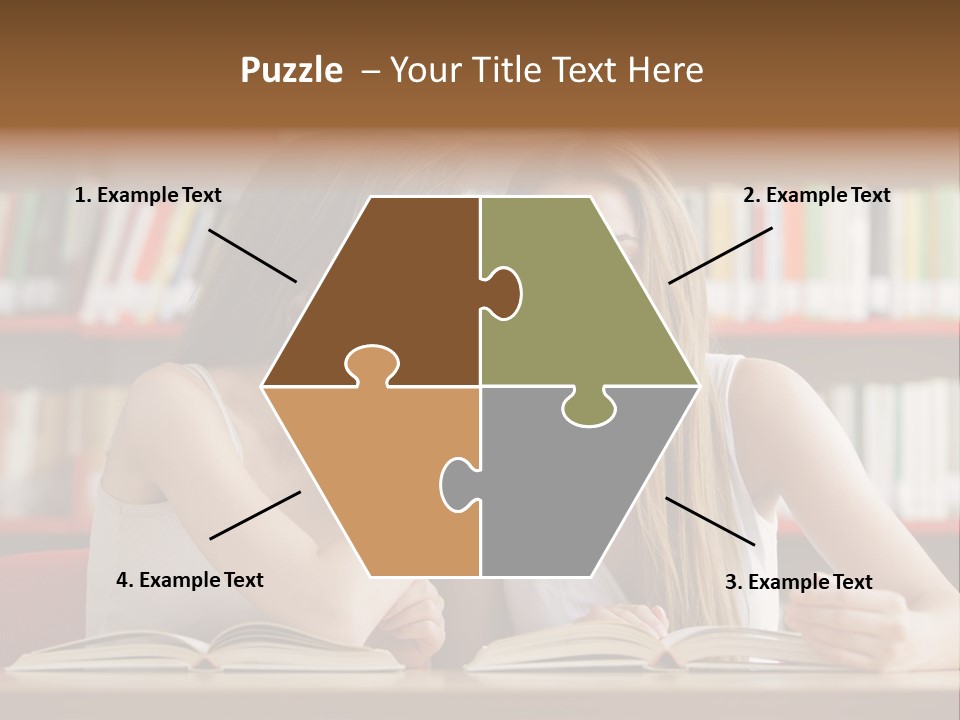 People Library Teenage Girls PowerPoint Template