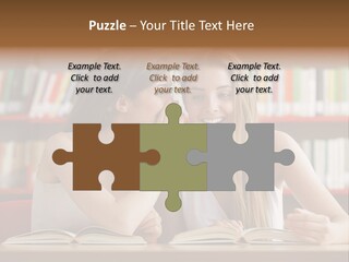 People Library Teenage Girls PowerPoint Template