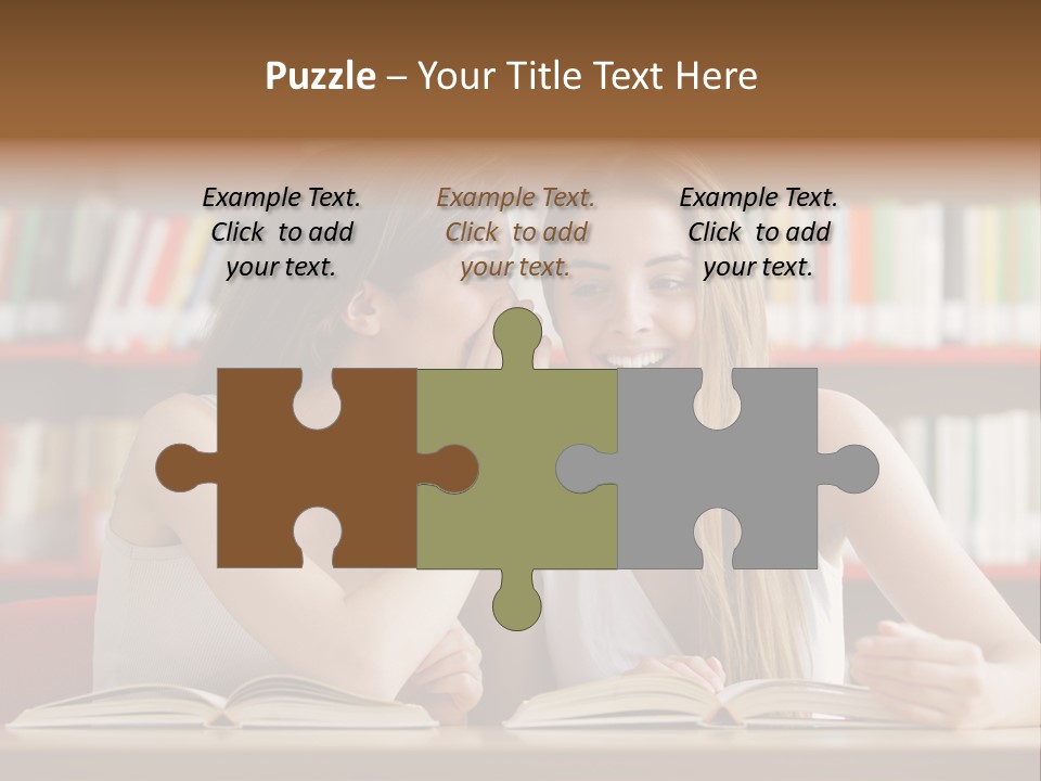 People Library Teenage Girls PowerPoint Template