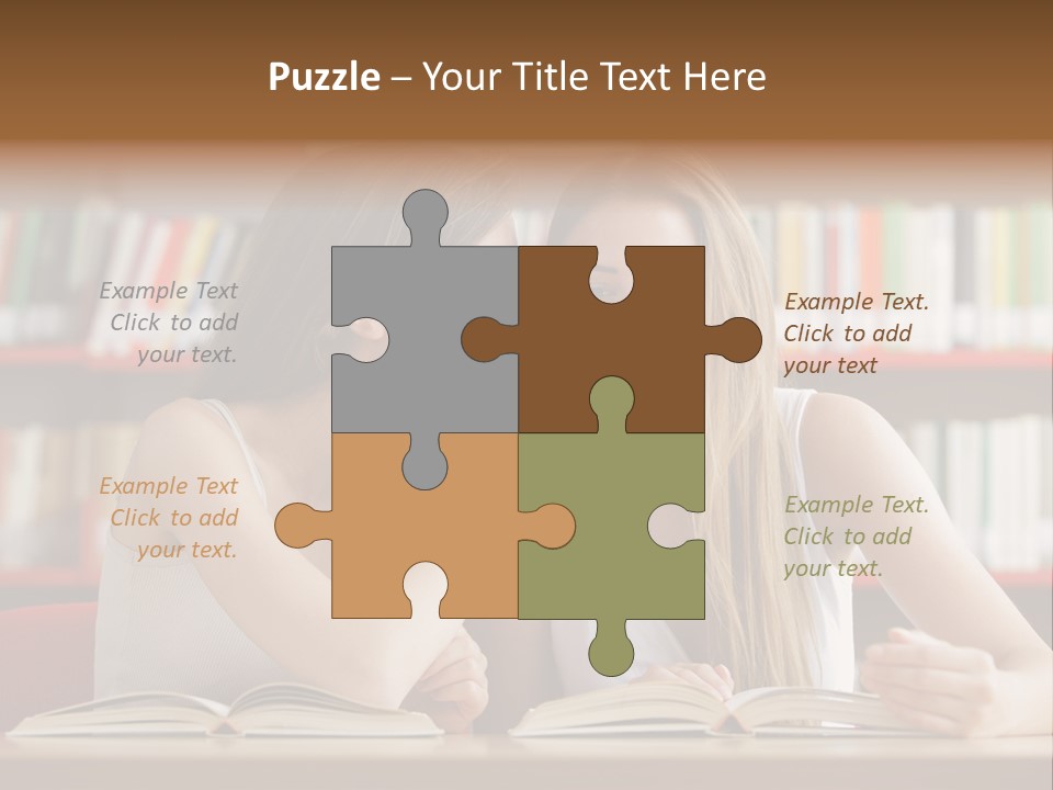 People Library Teenage Girls PowerPoint Template