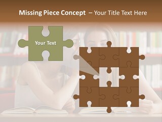 People Library Teenage Girls PowerPoint Template