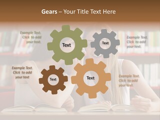 People Library Teenage Girls PowerPoint Template