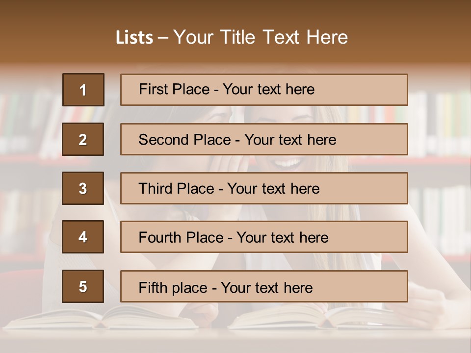 People Library Teenage Girls PowerPoint Template