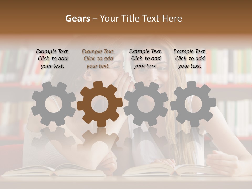 People Library Teenage Girls PowerPoint Template