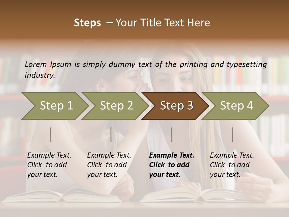 People Library Teenage Girls PowerPoint Template