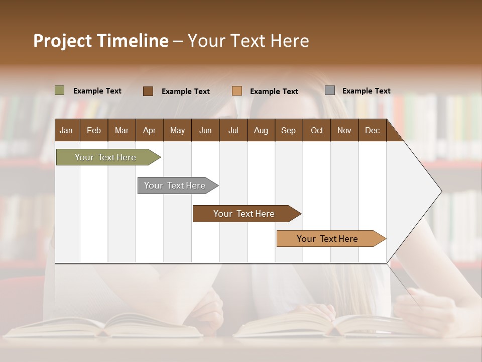 People Library Teenage Girls PowerPoint Template