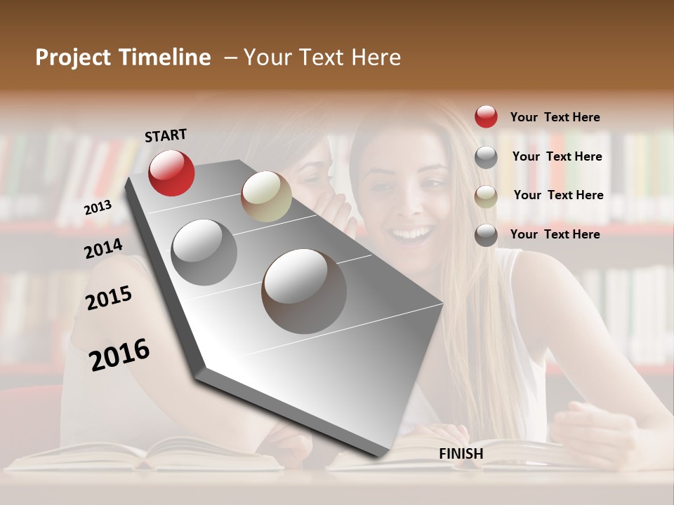 People Library Teenage Girls PowerPoint Template