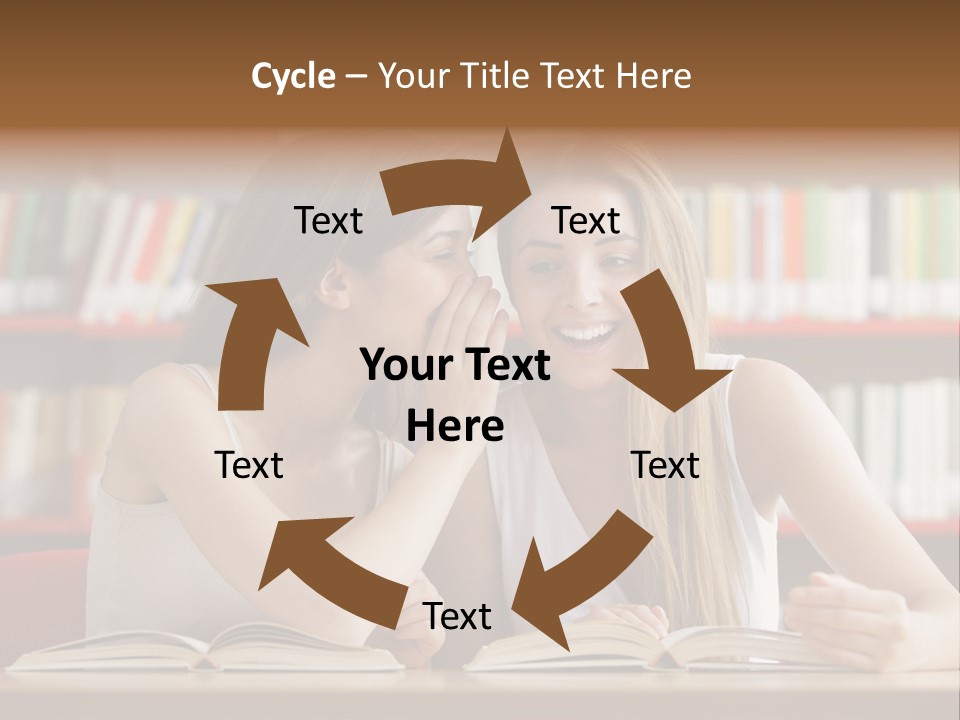 People Library Teenage Girls PowerPoint Template