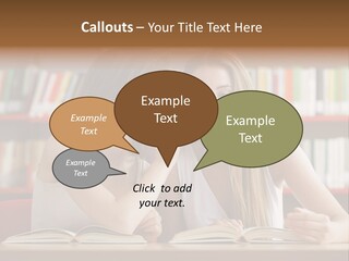 People Library Teenage Girls PowerPoint Template