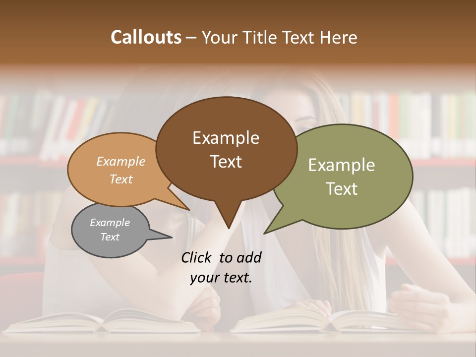 People Library Teenage Girls PowerPoint Template