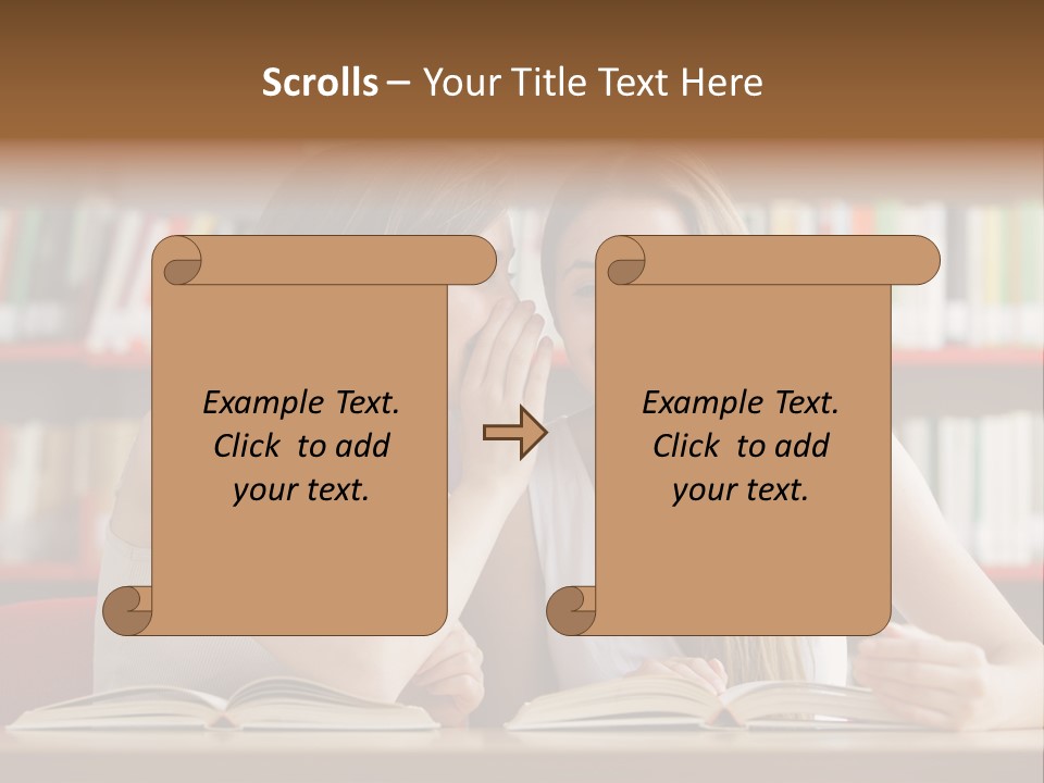 People Library Teenage Girls PowerPoint Template