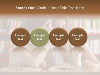 People Library Teenage Girls PowerPoint Template