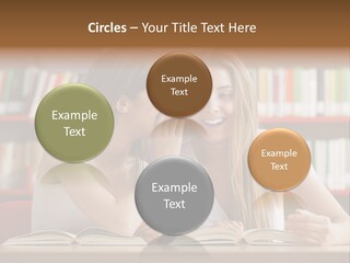 People Library Teenage Girls PowerPoint Template