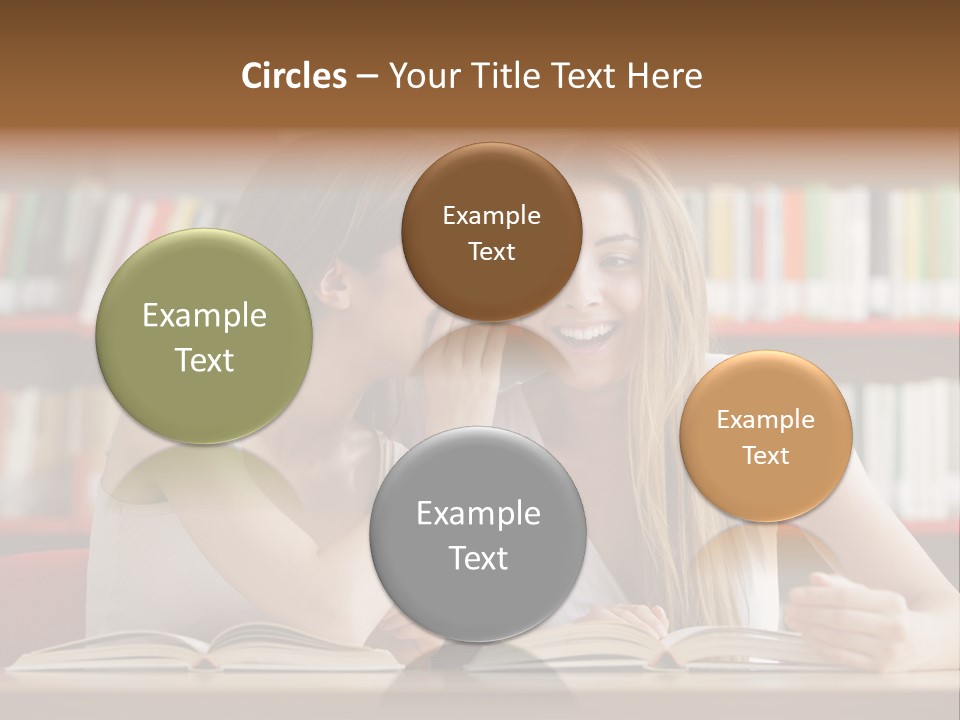 People Library Teenage Girls PowerPoint Template