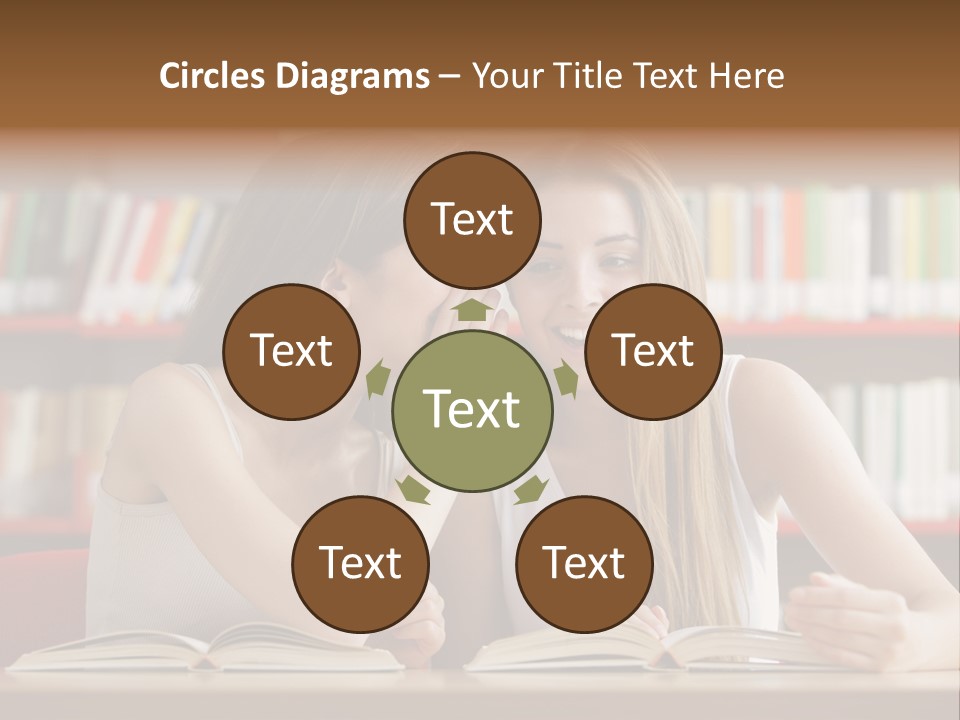 People Library Teenage Girls PowerPoint Template