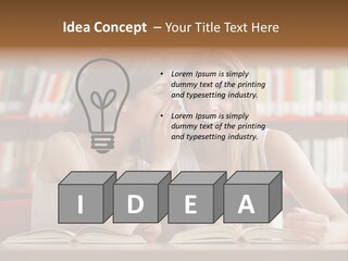 People Library Teenage Girls PowerPoint Template