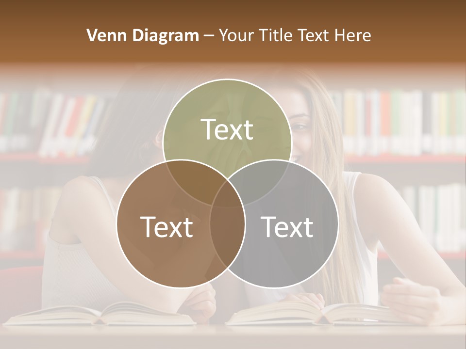 People Library Teenage Girls PowerPoint Template
