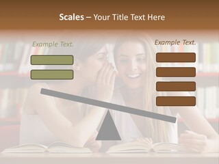 People Library Teenage Girls PowerPoint Template