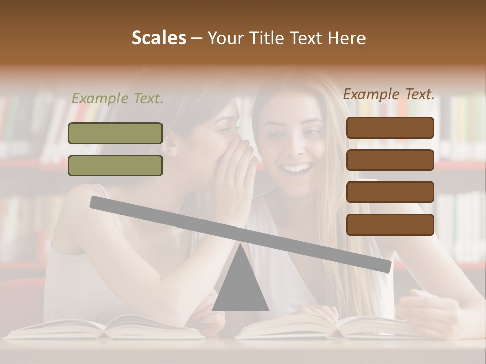People Library Teenage Girls PowerPoint Template