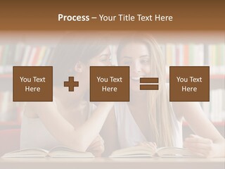 People Library Teenage Girls PowerPoint Template