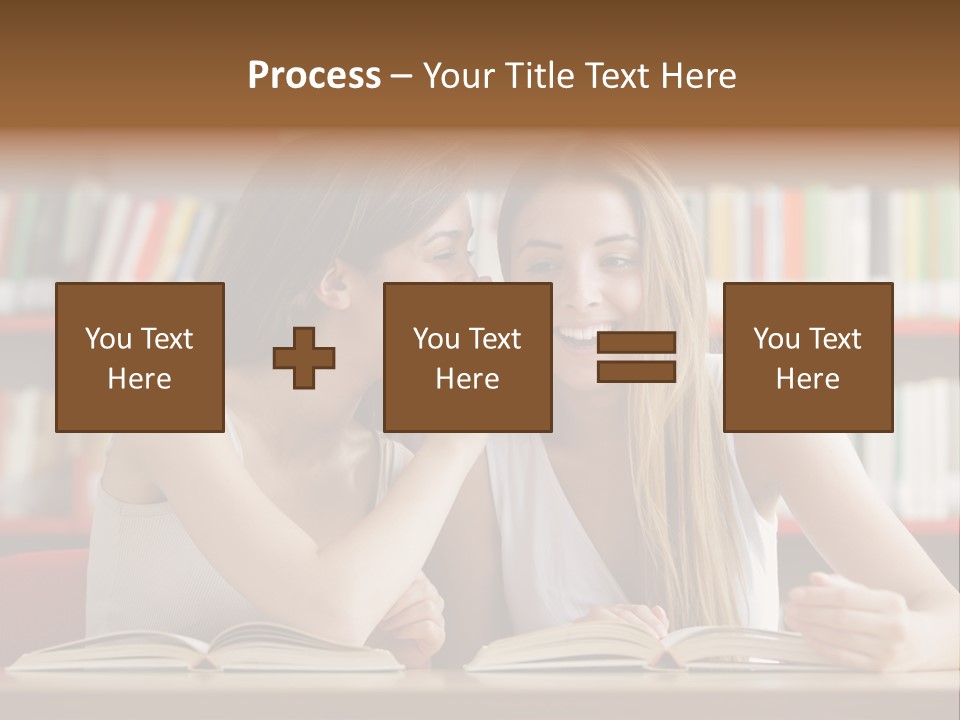 People Library Teenage Girls PowerPoint Template