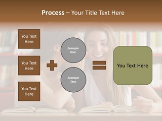 People Library Teenage Girls PowerPoint Template