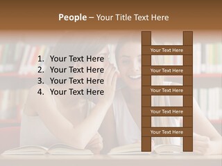 People Library Teenage Girls PowerPoint Template