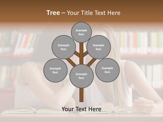 People Library Teenage Girls PowerPoint Template