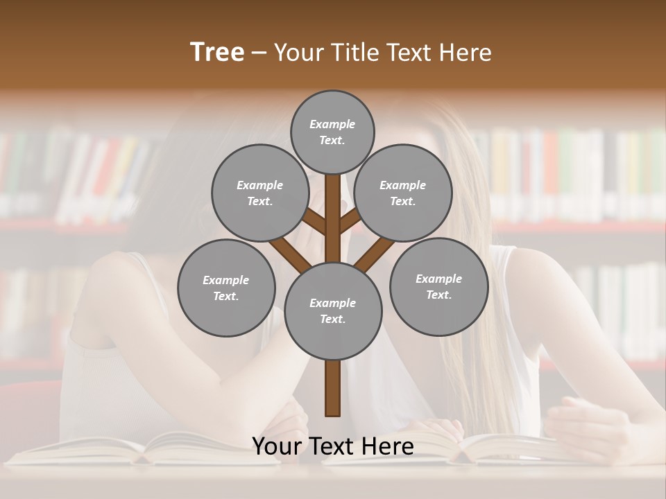 People Library Teenage Girls PowerPoint Template