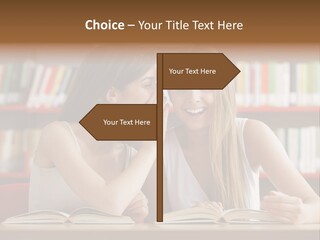 People Library Teenage Girls PowerPoint Template
