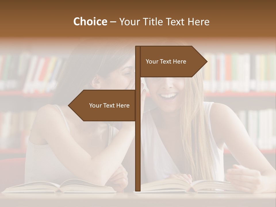 People Library Teenage Girls PowerPoint Template